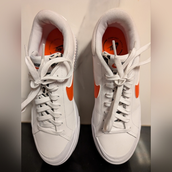 Nike Court Legacy Lift Leopard White Orange-Rattan-Black Sneakers Size 10 $94.99 - Picture 9 of 13